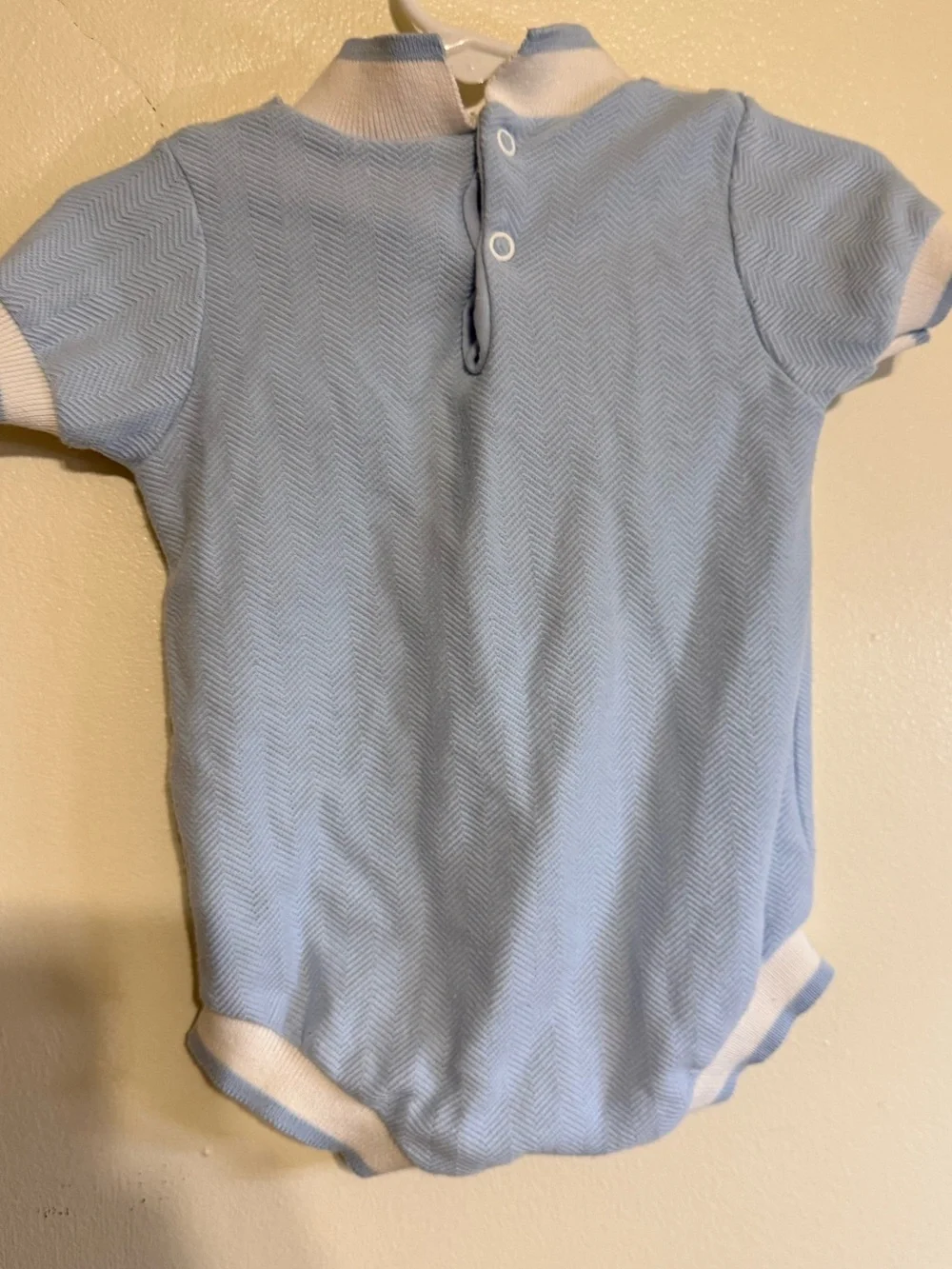 Vintage Polo Bubble Romper Baby Boys 3-6 Months Light Blue Golf MADE IN USA